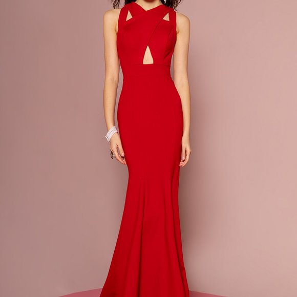 GLS Collective Dresses Red Party Prom Open Back Formal Solid Dress